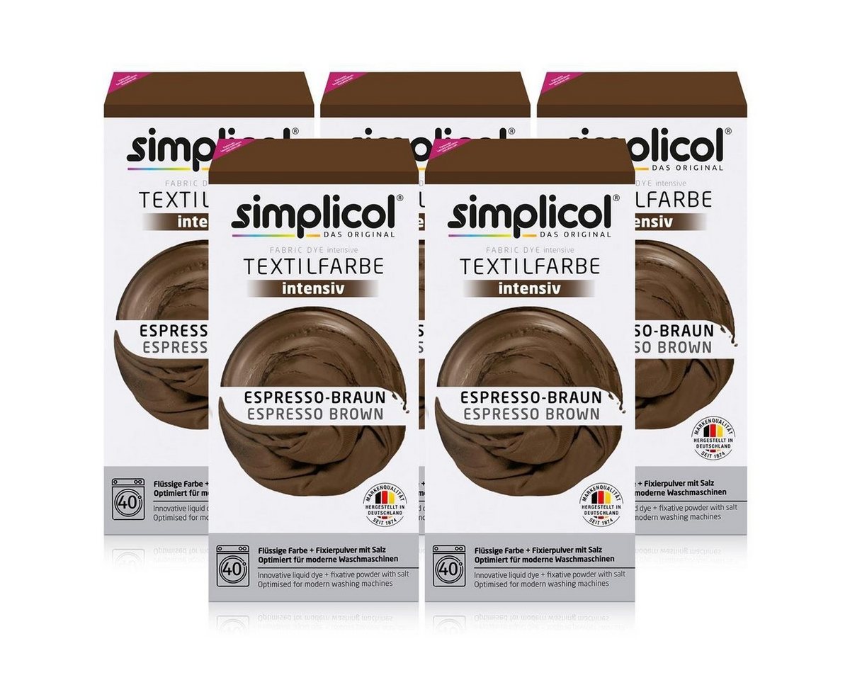 simplicol Textilfarbe Simplicol Textilfarbe intensiv Espresso-Braun - Einfaches Färben (5er simplicol Textilfarbe Simplicol Textilfarbe intensiv Espresso-Braun - Einfaches Färben (5er von simplicol