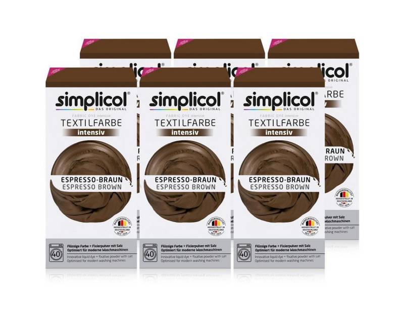 simplicol Textilfarbe Simplicol Textilfarbe intensiv Espresso-Braun - Einfaches Färben (6er simplicol Textilfarbe Simplicol Textilfarbe intensiv Espresso-Braun - Einfaches Färben (6er von simplicol