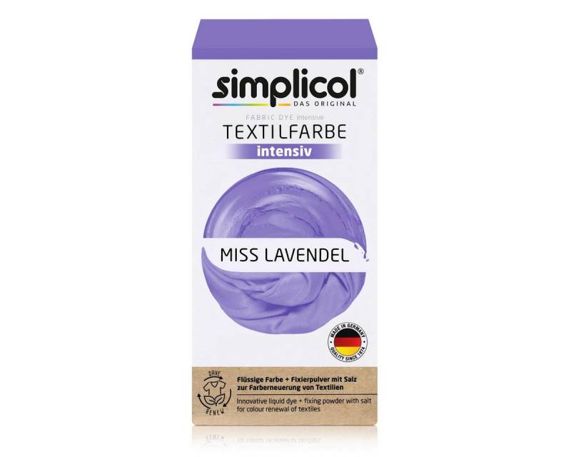 simplicol Textilfarbe Simplicol Textilfarbe intensiv Miss Lavendel Flüssigfarbe, Fixierer (1 von simplicol
