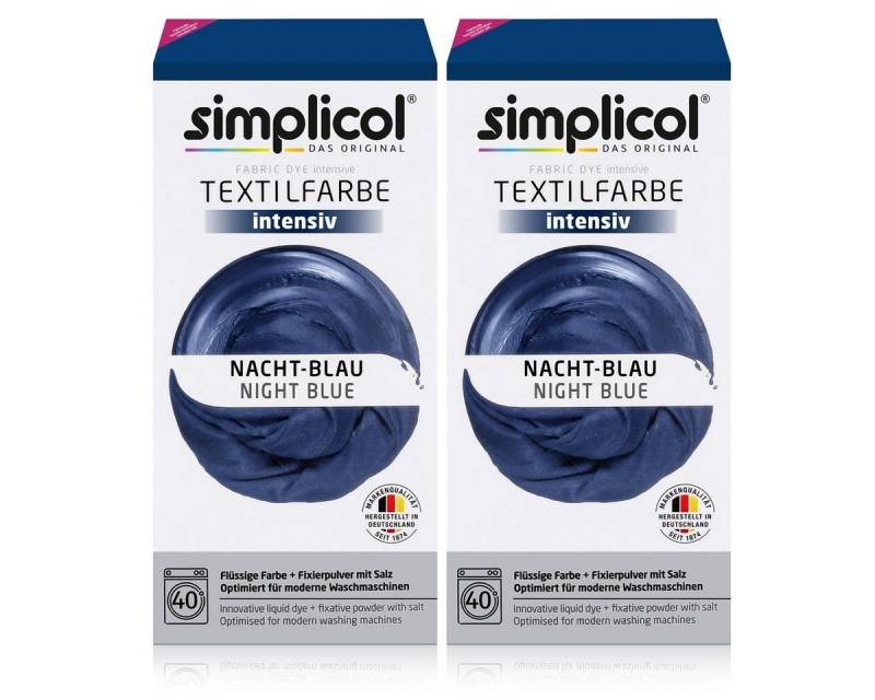 simplicol Textilfarbe Simplicol Textilfarbe intensiv Nacht-Blau - Einfaches Färben (2er Pack von simplicol