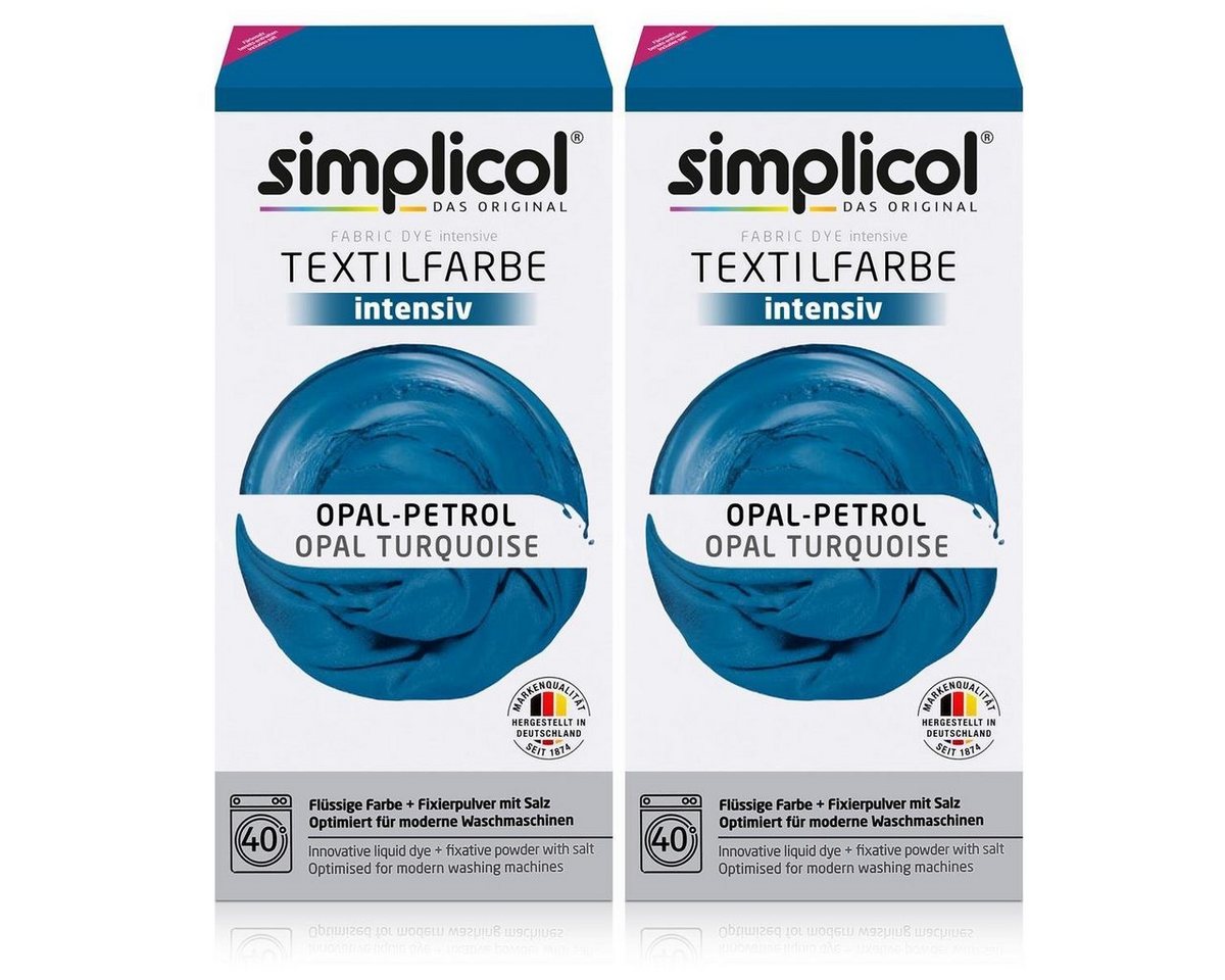 simplicol Textilfarbe Simplicol Textilfarbe intensiv Opal-Petrol - Einfaches Färben (2er Pac simplicol Textilfarbe Simplicol Textilfarbe intensiv Opal-Petrol - Einfaches Färben (2er Pac von simplicol