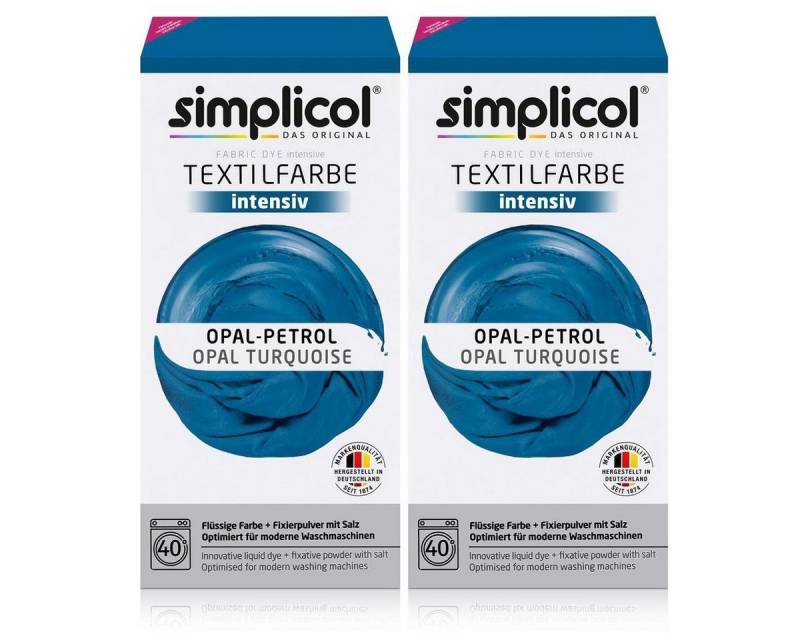 simplicol Textilfarbe Simplicol Textilfarbe intensiv Opal-Petrol - Einfaches Färben (2er Pac von simplicol