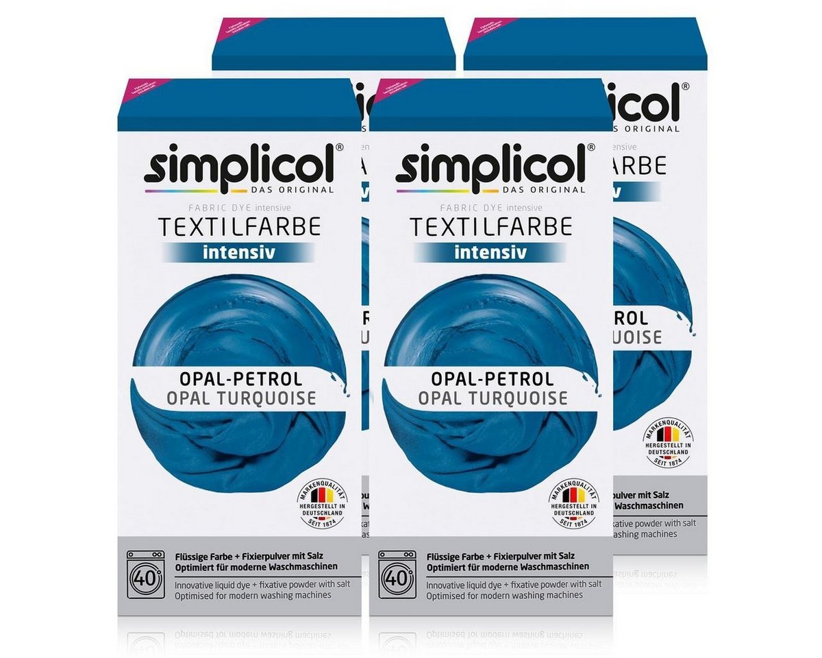 simplicol Textilfarbe Simplicol Textilfarbe intensiv Opal-Petrol - Einfaches Färben (4er Pac von simplicol