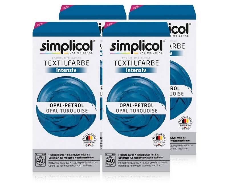 simplicol Textilfarbe Simplicol Textilfarbe intensiv Opal-Petrol - Einfaches Färben (4er Pac von simplicol