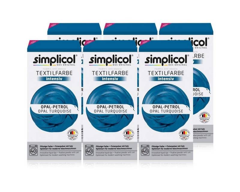 simplicol Textilfarbe Simplicol Textilfarbe intensiv Opal-Petrol - Einfaches Färben (6er Pac von simplicol