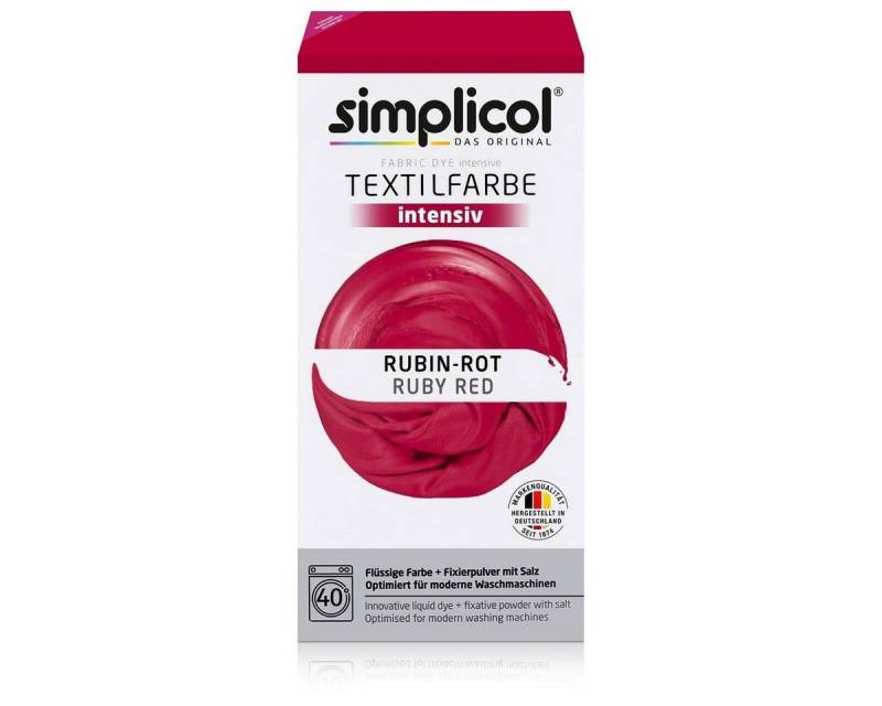 simplicol Textilfarbe Simplicol Textilfarbe intensiv Rubin-Rot - Einfaches Färben (1er Pack) von simplicol