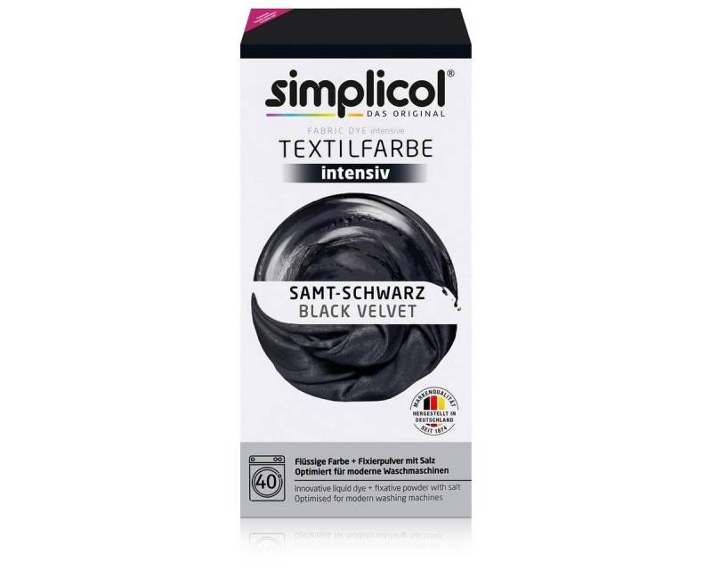 simplicol Textilfarbe Simplicol Textilfarbe intensiv Samt-Schwarz - Einfaches Färben (1er Pa von simplicol
