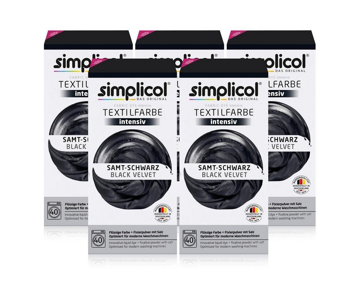 simplicol Textilfarbe Simplicol Textilfarbe intensiv Samt-Schwarz - Einfaches Färben (5er Pa simplicol Textilfarbe Simplicol Textilfarbe intensiv Samt-Schwarz - Einfaches Färben (5er Pa von simplicol