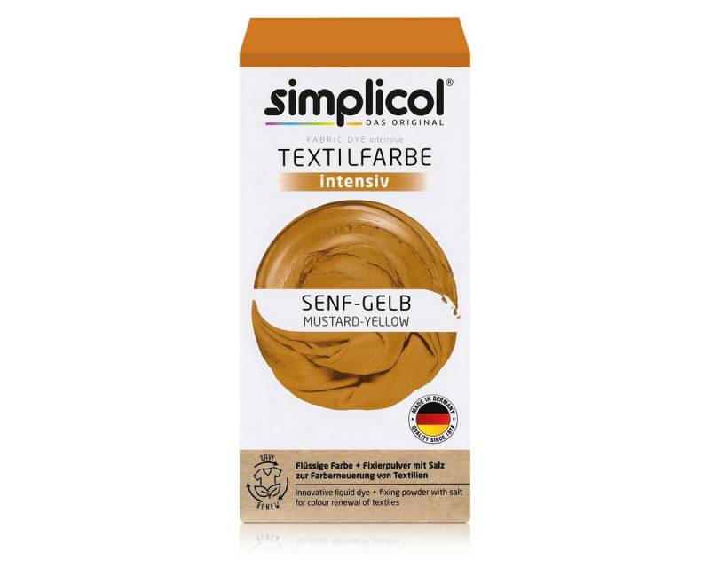 simplicol Textilfarbe Simplicol Textilfarbe intensiv Senf-Gelb Flüssigfarbe, Fixierer (1er P von simplicol