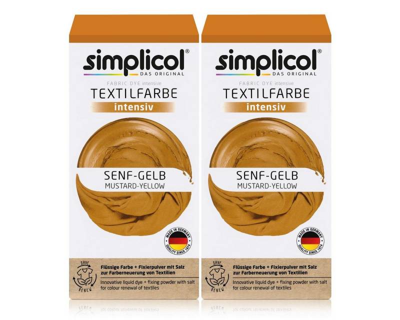 simplicol Textilfarbe Simplicol Textilfarbe intensiv Senf-Gelb Flüssigfarbe, Fixierer (2er P von simplicol