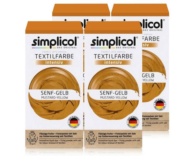 simplicol Textilfarbe Simplicol Textilfarbe intensiv Senf-Gelb Flüssigfarbe, Fixierer (4er P von simplicol