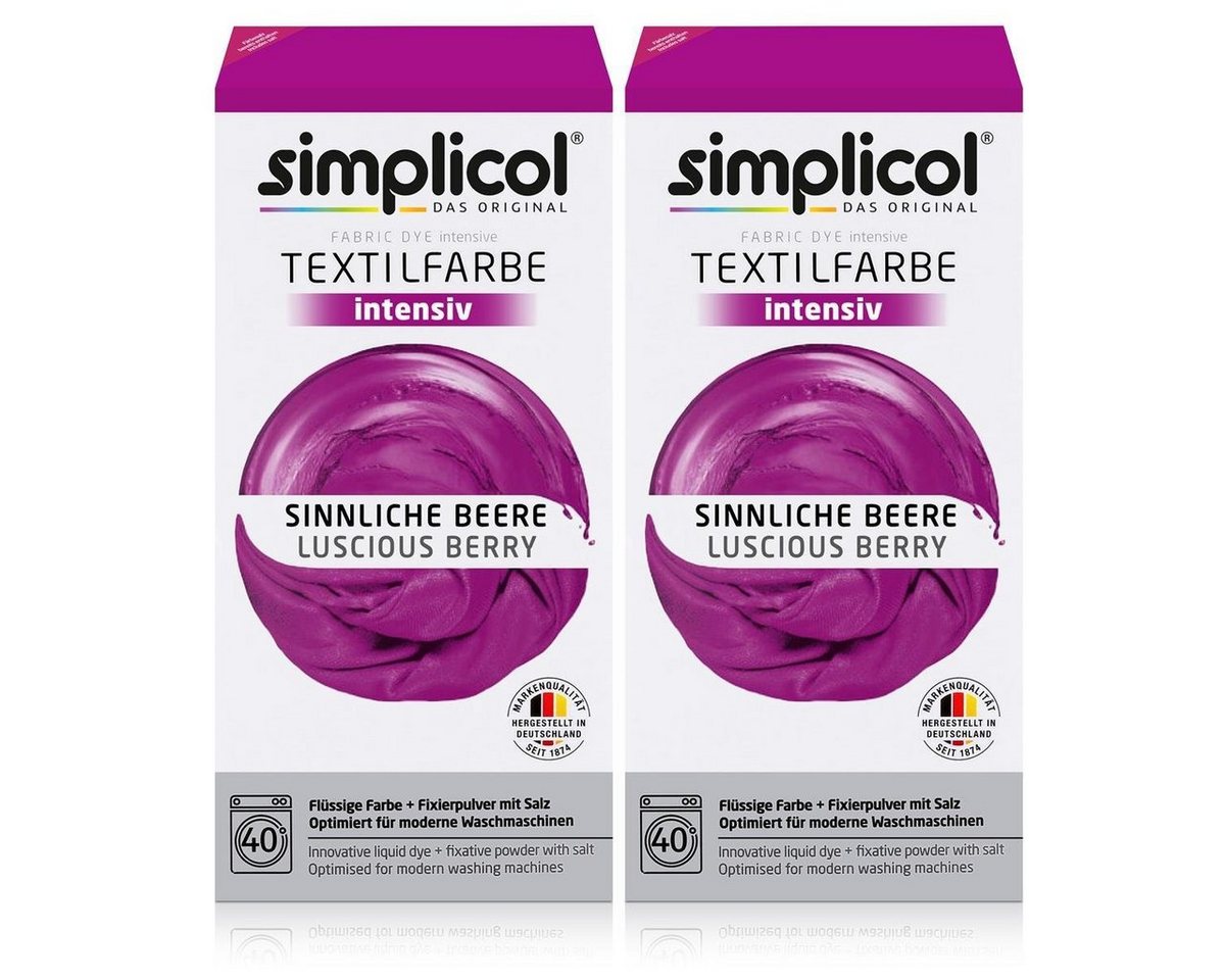 simplicol Textilfarbe Simplicol Textilfarbe intensiv Sinnliche-Beere - Einfaches Färben (2er simplicol Textilfarbe Simplicol Textilfarbe intensiv Sinnliche-Beere - Einfaches Färben (2er von simplicol