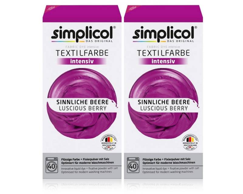 simplicol Textilfarbe Simplicol Textilfarbe intensiv Sinnliche-Beere - Einfaches Färben (2er von simplicol