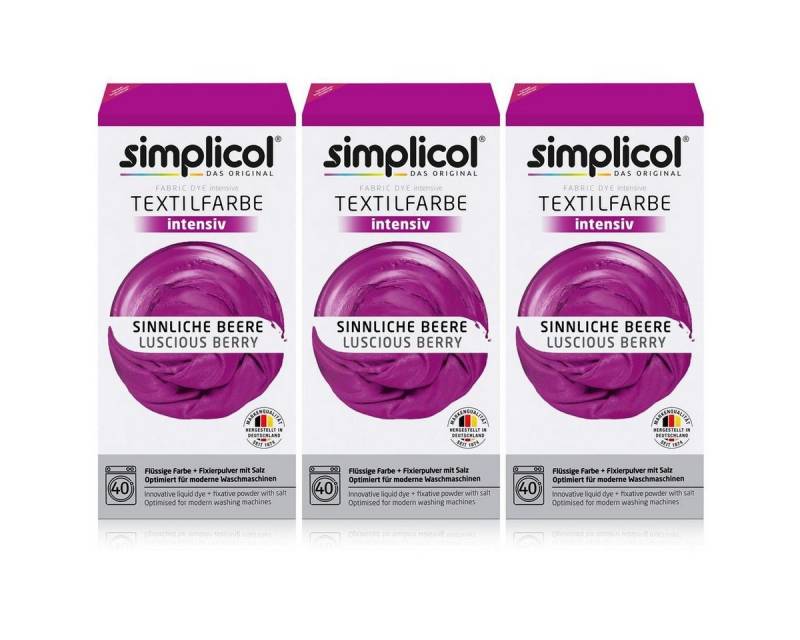 simplicol Textilfarbe Simplicol Textilfarbe intensiv Sinnliche-Beere - Einfaches Färben (3er von simplicol