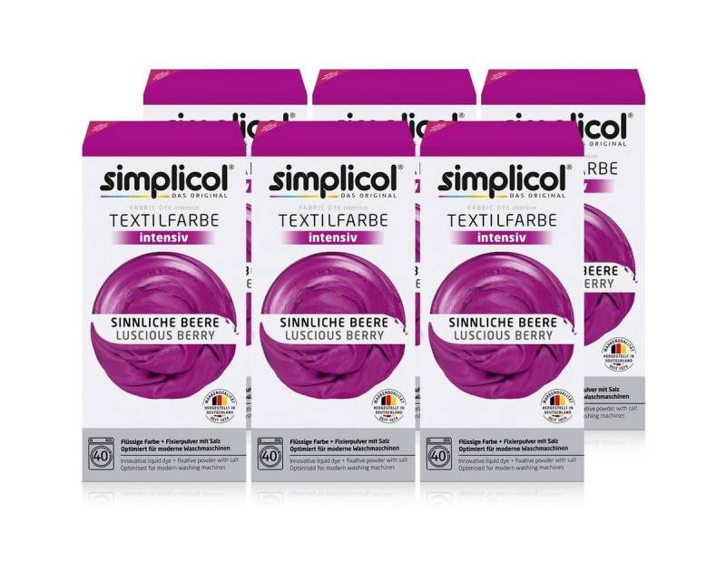 simplicol Textilfarbe Simplicol Textilfarbe intensiv Sinnliche-Beere - Einfaches Färben (6er simplicol Textilfarbe Simplicol Textilfarbe intensiv Sinnliche-Beere - Einfaches Färben (6er von simplicol