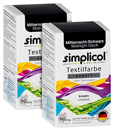 Simplicol Textilfarbe expert Mitternacht-Schwarz 1748, 2er Pack von simplicol