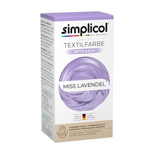 simplicol Textilfarbe intensiv, Miss Lavendel 1027249, Einfaches Färben in der Waschmaschine, All-in-1 Komplettpackung, 1 Pack von simplicol