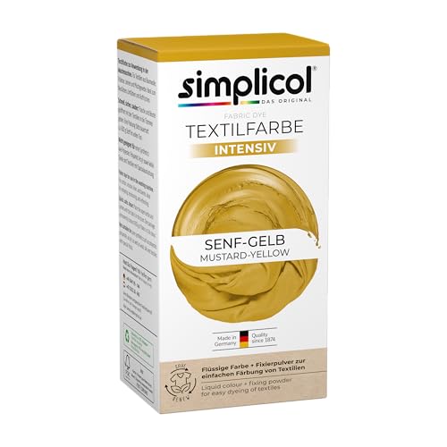 simplicol Textilfarbe intensiv, Senf-Gelb 1027247, Einfaches Färben in der Waschmaschine, All-in-1 Komplettpackung, 1 Pack von simplicol