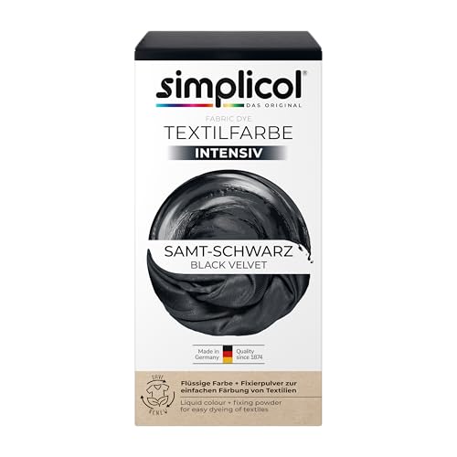 simplicol Textilfarbe intensiv, Samt Schwarz, All-in-1 Komplettpackung, 399 g von simplicol