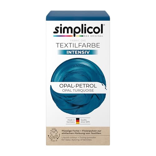 simplicol Textilfarbe intensiv Opal-Petrol | Einfaches Färben in der Waschmaschine | Flüssige Farbe & Fixierpulver | 1er Pack simplicol Textilfarbe intensiv Opal-Petrol | Einfaches Färben in der Waschmaschine | Flüssige Farbe & Fixierpulver | 1er Pack von simplicol