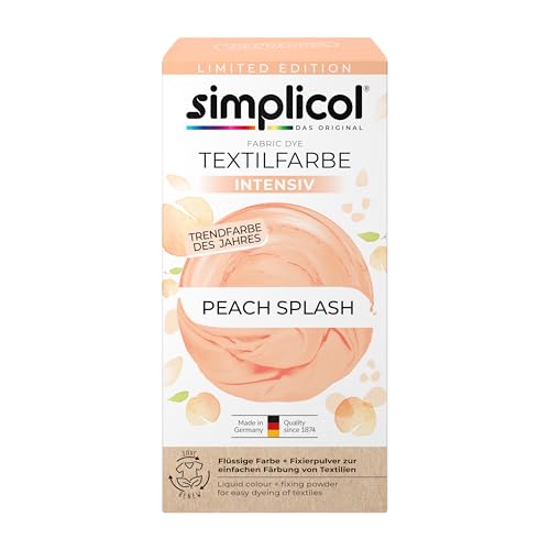 simplicol Textilfarbe intensiv Peach Splash | Einfaches Färben in der Waschmaschine | Flüssige Farbe & Fixierpulver | 1er Pack simplicol Textilfarbe intensiv Peach Splash | Einfaches Färben in der Waschmaschine | Flüssige Farbe & Fixierpulver | 1er Pack von simplicol