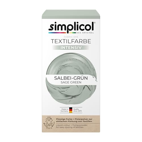 simplicol Textilfarbe intensiv Salbei-Grün | Einfaches Färben in der Waschmaschine | Flüssige Farbe & Fixierpulver | 1er Pack simplicol Textilfarbe intensiv Salbei-Grün | Einfaches Färben in der Waschmaschine | Flüssige Farbe & Fixierpulver | 1er Pack von simplicol