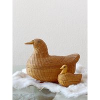 Set Kleine Gewebte Rattan Vogel Ente Korb Schmuck Geschenkboxen | Osterkörbchen von simplychi