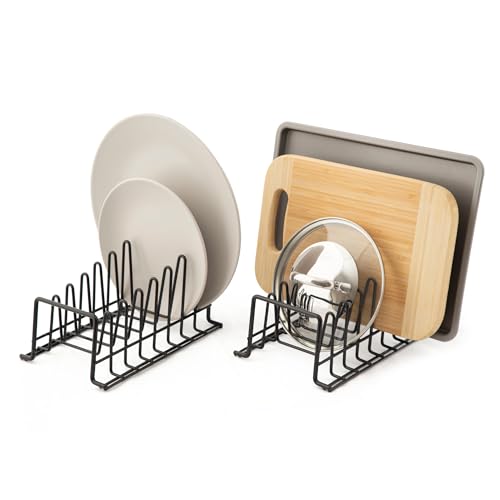 simplywire – 2er-Pack – Tellergestell/Abtropfkorb – Küchenschrank-Organizer – Schwarz – Klein von simplywire