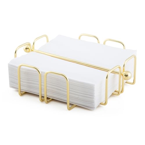 simplywire – Dinnerservietten-/Papierserviettenhalter mit gewichteter Stange – Hellgold von simplywire