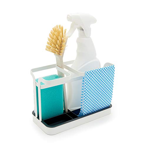 simplywire – Spülbecken-Caddy – Retro Flachdraht Spülbecken-Organizer – Weiß pulverbeschichteter Stahl von simplywire