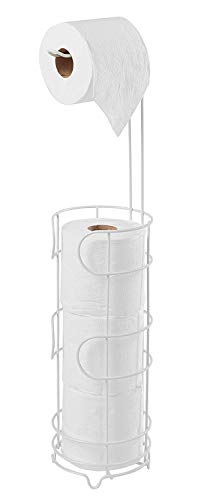 simplywire – Freistehender Toilettenpapierhalter mit Stauraum – Weiß von simplywire
