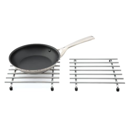 simplywire – Untersetzer – 2er-Pack – Hitzebeständig – Küchenarbeitsplattenschutz – Quadratisch – Chrom simplywire – Untersetzer – 2er-Pack – Hitzebeständig – Küchenarbeitsplattenschutz – Quadratisch – Chrom von simplywire