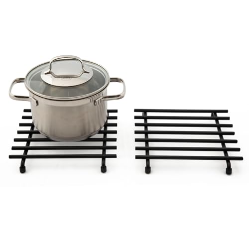 simplywire – Untersetzer – 2er-Pack – Hitzebeständig – Küchenarbeitsplattenschutz – Quadratisch – Schwarz von simplywire