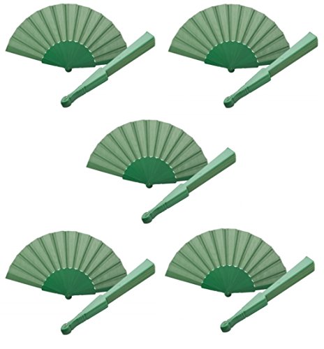 sin4sey 10er Set Hochzeitsfächer Fächer Handfächer Partyfächer Klappfächer Taschenfächer (grün) von sin4sey