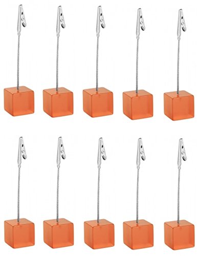 sin4sey 10er Set Memoclip Sitzkartenhalter Postkartenhalter Fotohalter Tischkartenhalter Namenshalter (orange) von sin4sey