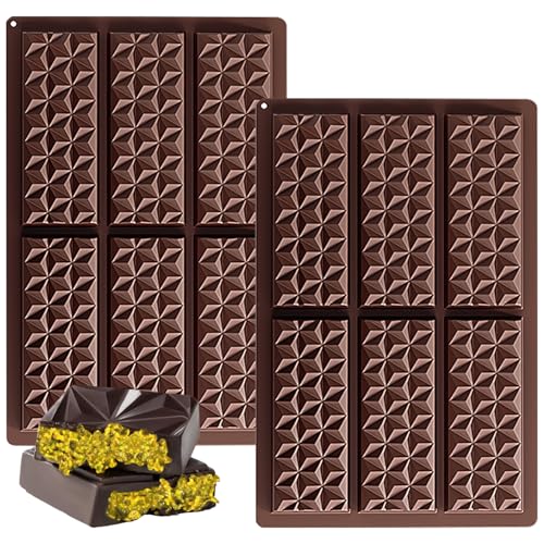Sinirttou 2 Stück Schokoladenform Silikon, Dubai Schokolade Form, silikonform schokolade Dubai,Diy Dubai Schokolade Set Schokolade Form für Schokolade Praline Süßigkeiten(Diamond) von sinirttou