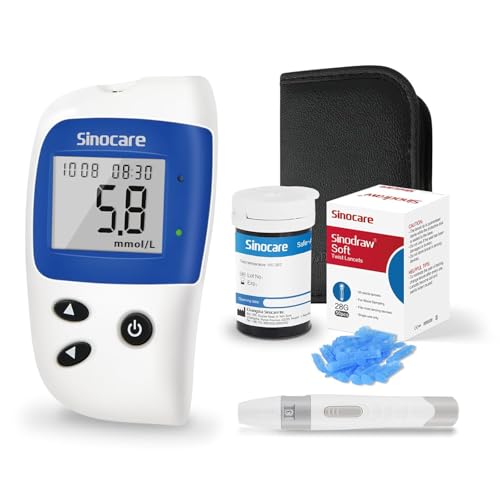 Blutzuckermessgerät, Zuckermessgerät mmol/L, Glucose Monitor Effizient und Benutzerfreundlich, sinocare Safe-Accu2 Blutzuckermessgerät Set mit Teststreifen 25 Blutzuckermessgerät, Zuckermessgerät mmol/L, Glucose Monitor Effizient und Benutzerfreundlich, sinocare Safe-Accu2 Blutzuckermessgerät Set mit Teststreifen 25 von sinocare