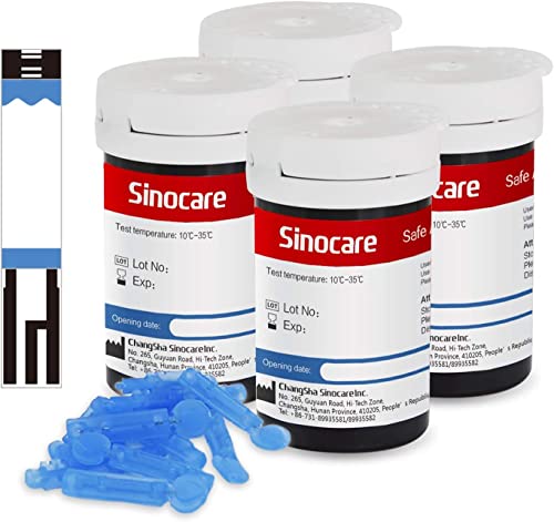 sinocare Safe AQ Smart Blutzuckermessgerät, mg/dL, blutzuckermessgerät set mit 100pcs teststreifen, Portable für Reise (Safe AQ 100pcs Teststreifen) von sinocare