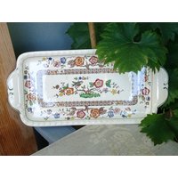Villeroy Und Boch V&b Nanking Königskuchenplatteservierplatte Servierteller Steingut Keramik Weiß Mit Blumendekor Handgemalt von sinteins