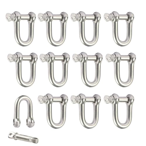 12 Stück Schäkel D Form, M4 Edelstahl Schäkel, D Schäkel, Edelstahl D Ring Schäkel, D Ring Schäkel Gerade, D Schäkel Edelstahl, für Takelage Stahlseil Kordeln Ketten Schäkel von sinzau