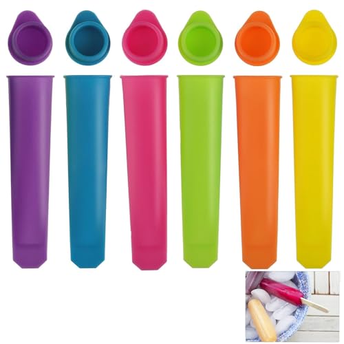 6 Stück Eisformen Silikon, EIS am Stiel Eislutscher Formen mit Decke, Bunte Eis Am Stiel Form, Ice Pop Maker, 6 Farben, Wiederverwendbare Eis Am Stiel Form, FüR Ice Pop Maker Set DIY Popsiclen 6 Stück Eisformen Silikon, EIS am Stiel Eislutscher Formen mit Decke, Bunte Eis Am Stiel Form, Ice Pop Maker, 6 Farben, Wiederverwendbare Eis Am Stiel Form, FüR Ice Pop Maker Set DIY Popsiclen von sinzau