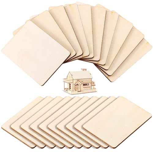 Holzrechteck zum Basteln, 8,9x6,4cm 20 Stück Runde Holzscheibe, für Hochzeit Gästebuch Beschriften Party Tischdeko DIY Holzrechteck zum Basteln, 8,9x6,4cm 20 Stück Runde Holzscheibe, für Hochzeit Gästebuch Beschriften Party Tischdeko DIY von sinzau