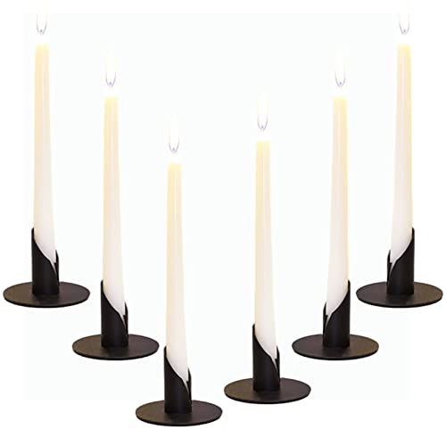 Kerzenständer 6 Stück, 2,2CM Candlelight Dinner Kerzenhalter, Ideal Für Stabkerzen für Wohn und Schlafzimmerdekoration, Schwarz von sinzau