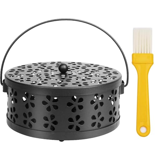 Mückenspirale Halter, Mückenspulenhalter, Mücken Spirale Metall Holder, Mückenspirale Behälter, Duftverteilerbox, Moskito Coil Ständer, Insektenschutz Spulenhalter, Schwarz von sinzau