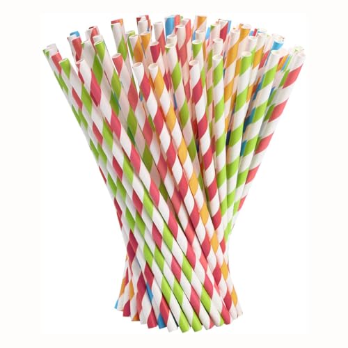Strohhalm, 300 Stück Bunte Papierstrohhalme, für Cocktails, Kaffee oder Saft Strohhalm, 300 Stück Bunte Papierstrohhalme, für Cocktails, Kaffee oder Saft von sinzau