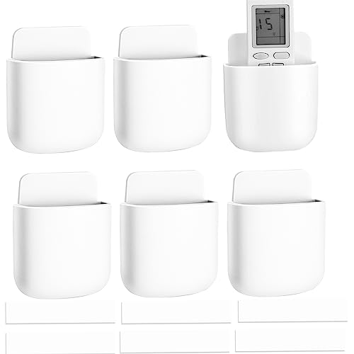 Fernbedienung Halterung, 6 Stück Wandmontage Ständer Halter Organizer, Selbstklebende TV MedienFernbedienungsbox, Weiß von sinzau
