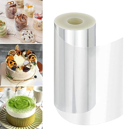 sinzau Tortenrandfolie, 1 Rolle Acetat Folie Transparente, 15cm x 10m Tortenringfolie Wiederverwendbar, für Tortendeko Schokolade Mousse Kuchen Dessertringe von sinzau