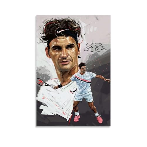 Roger Federer Poster mit Tennisstern, Kunstdruck auf Leinwand, Wandfarbe, Kunstdekoration, moderne Wohnkunstwerke, Idee, 40 x 60 cm Roger Federer Poster mit Tennisstern, Kunstdruck auf Leinwand, Wandfarbe, Kunstdekoration, moderne Wohnkunstwerke, Idee, 40 x 60 cm von sipfsi