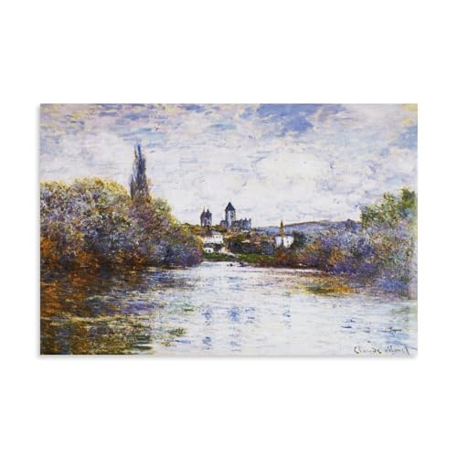 sipfsi Claude Monet Meisterwerke (Vetheuil, der kleine Arm der Seine, 1880), Poster, Wandkunst, Leinwandbild, Wohnzimmer-Dekor, 20 x 30 cm von sipfsi