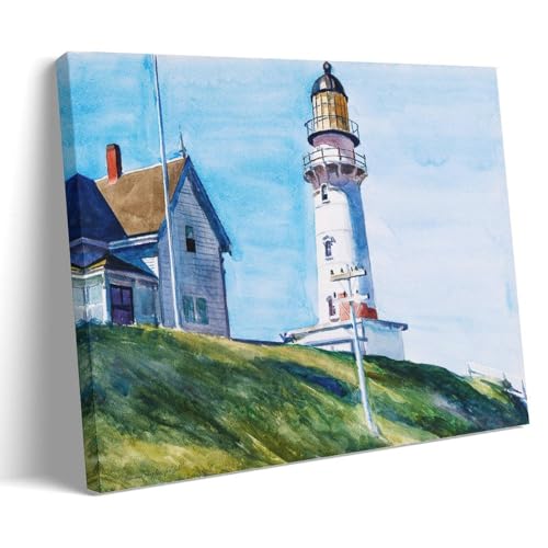 sipfsi Edward Hopper Meisterwerke (Licht bei zwei Lichtern), Poster, Wandkunst, Gemälde, Leinwand, Wohnzimmerdrucke, Schlafzimmer, Dekor, Kunstwerke, 20 x 30 cm von sipfsi